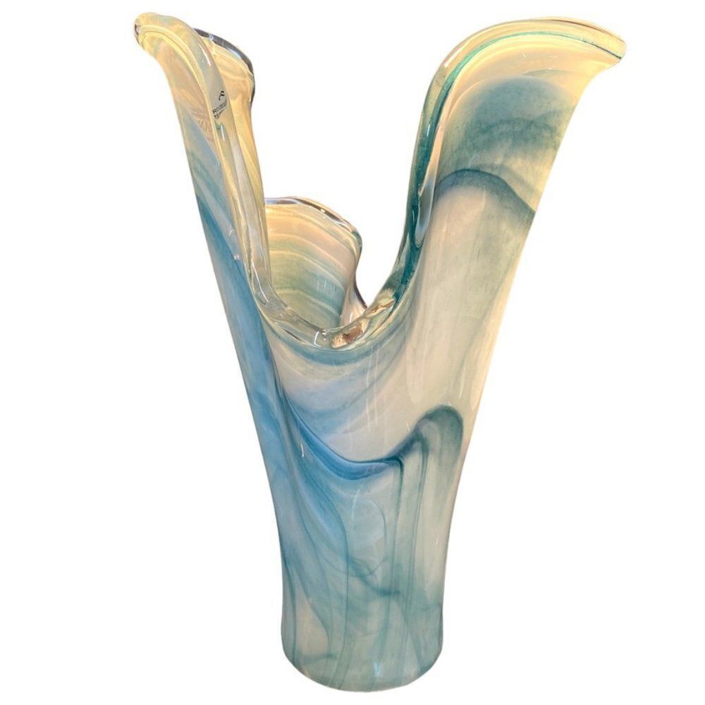 Vintage Collectible Murano Art Glass Handkerchief Vase